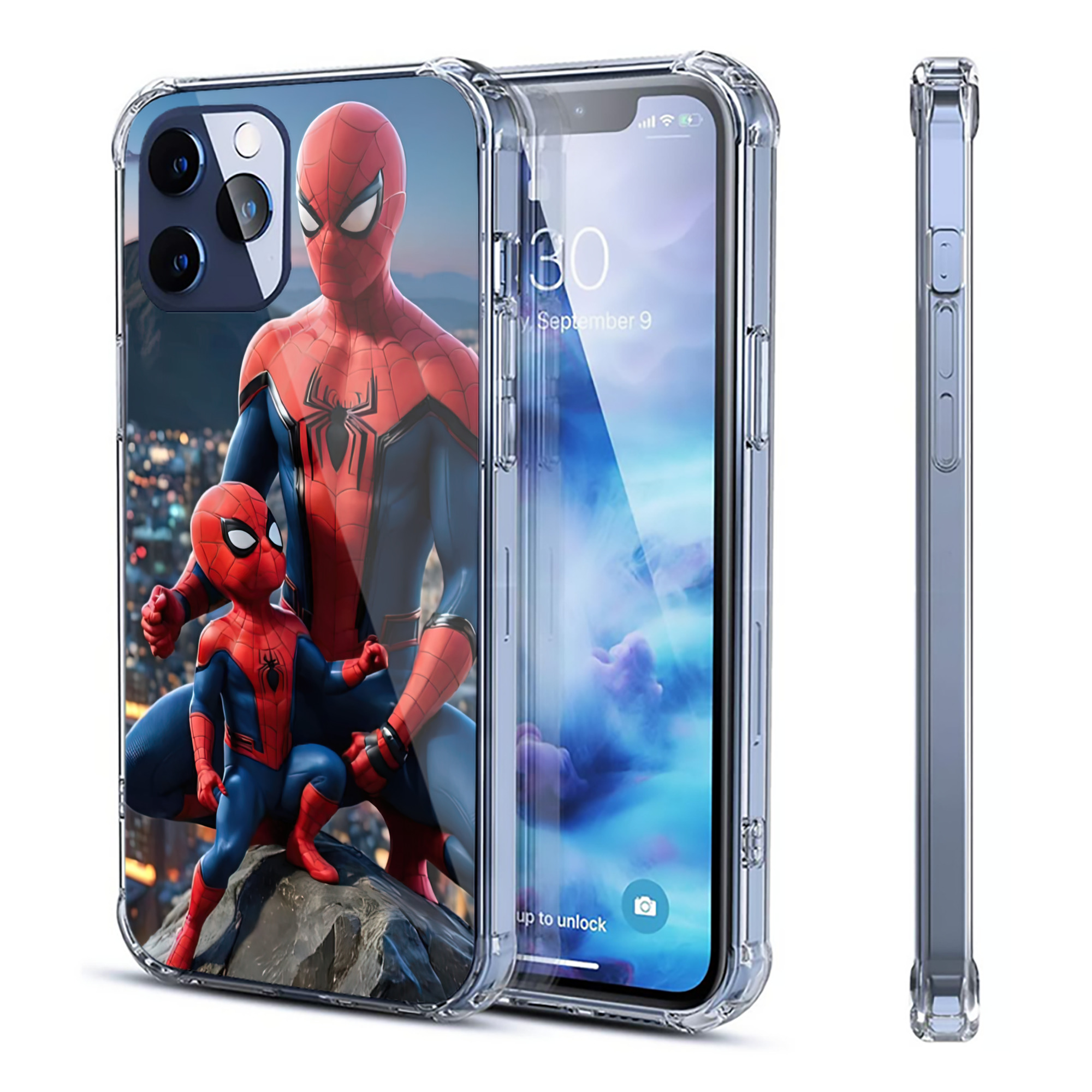 （画像用） Spider Man スパイダーマン 【iPhone 12シリーズ対応】透明スマホケース（クリアソフトケース）